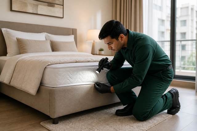 Bed bug inspection of a sleeping area