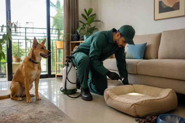 Dog tick inspection in a Bengaluru pet area