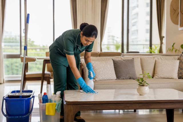 Home cleaning in a Bengaluru apartment
