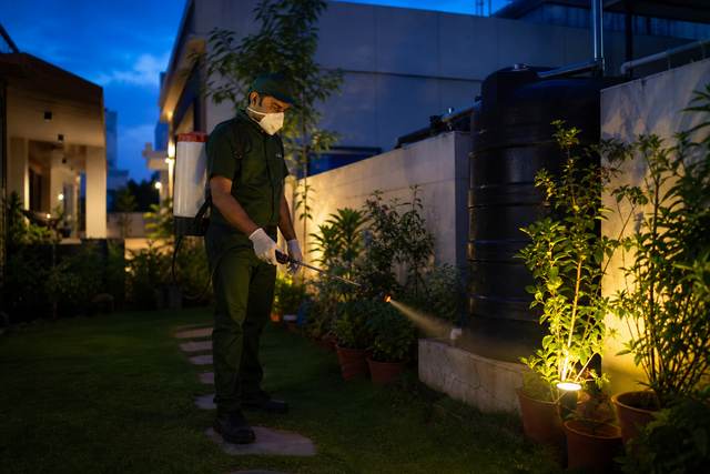 Mosquito control around outdoor water sources