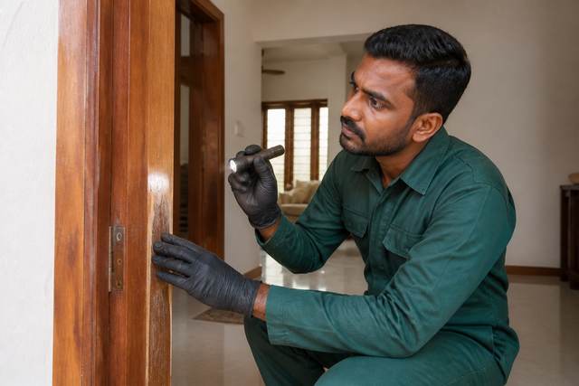 Termite inspection of wooden fittings